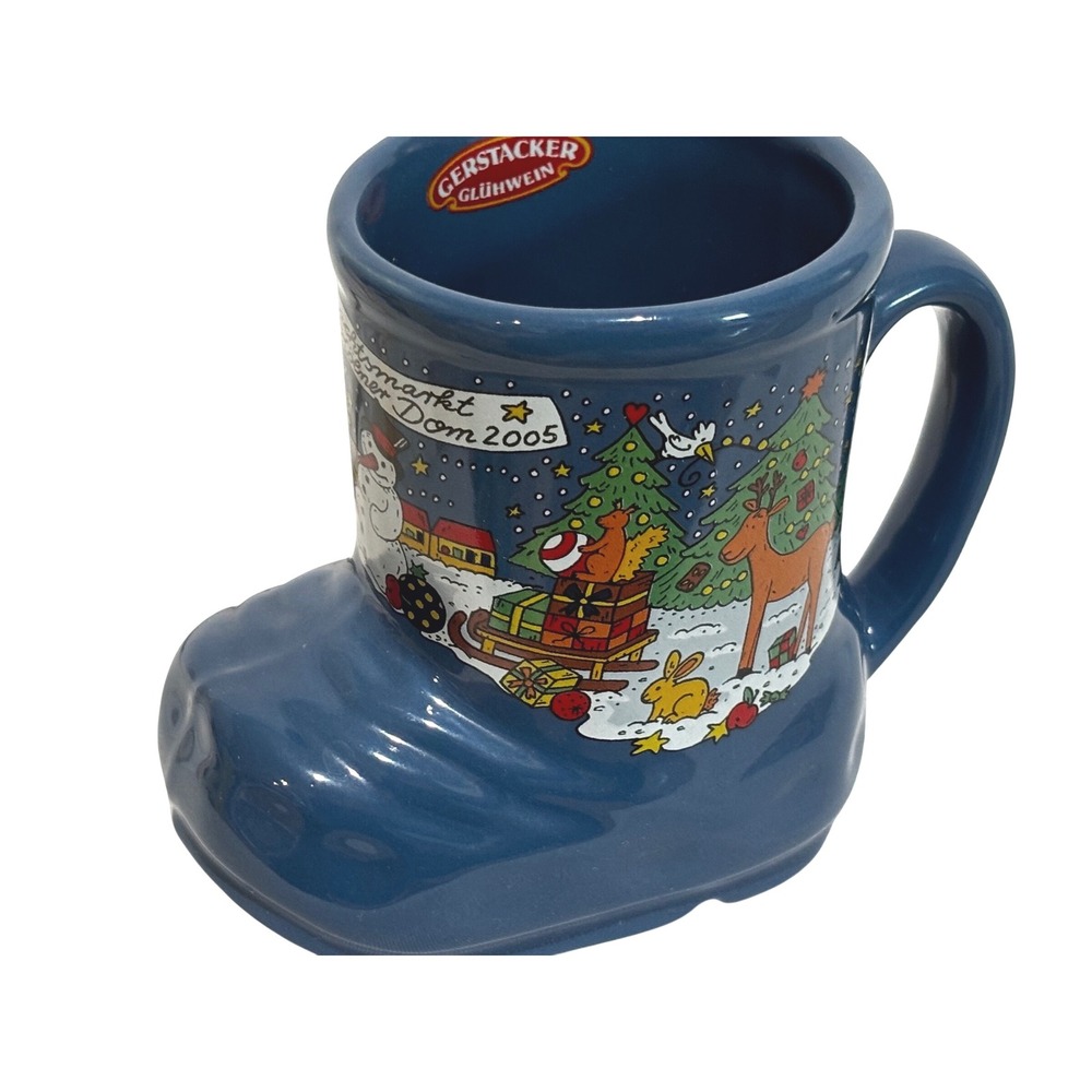 Vintage Gerstacker Gluhwein 2005 Weihnachtsmarkt Christmas Market Boot Mug Cup